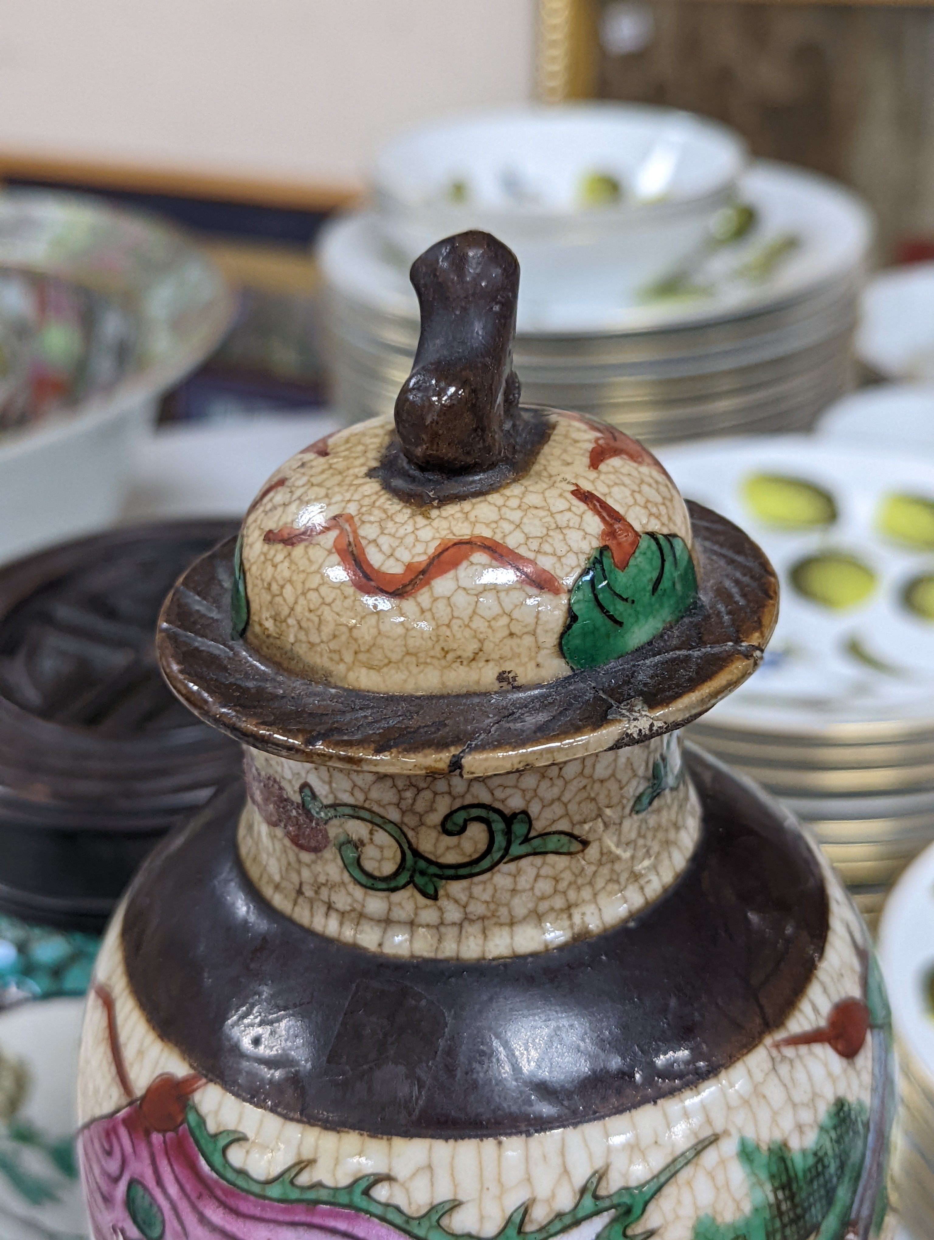 Two 19th century Chinese jars and a later doucai vase